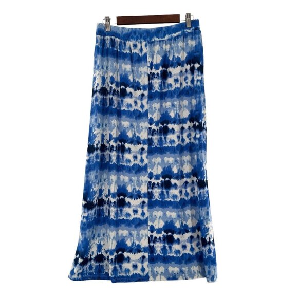 Terra & Skye Tie-Dye Maxi Skirt In Shades Of Blue & White Plus Size 14W Tie Dye - Picture 1 of 8